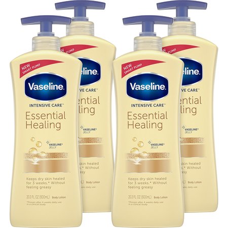 VASELINE Lotion, Moisturizing w/Vaseline, 20.3 oz, , White, PK 4 DVOCB040837CT